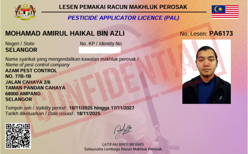 Lesen Kompeten AZAM PEST CONTROL