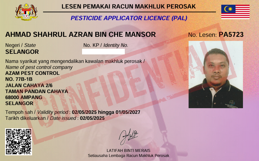 Lesen Kompeten AZAM PEST CONTROL